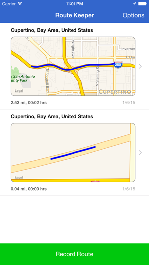 RouteKeeper - record traveled miles, rou