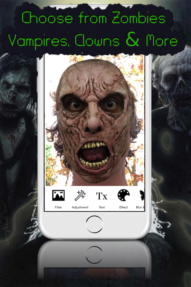 Mask Booth - Transform into a zombie, vampire or scary clown screenshot 2