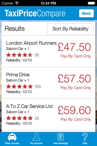 Taxi Price Compare screenshot 2