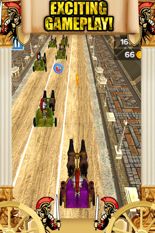 3D Roman Chariot Racing Adventure Game and Impossible Gladiator Challenge FREE screenshot 2