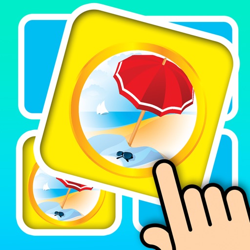 3D Memo match Summer Beach - Pair card matching brain trainer