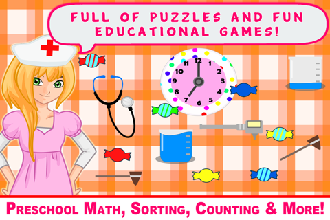 Preschool Doctor Vet Games - Free Educational Games for Toddlers & Kindergarten Children to teach Counting Numbers, Sorting, Math and Colors. The frozen kids need your help Doctor! screenshot 3