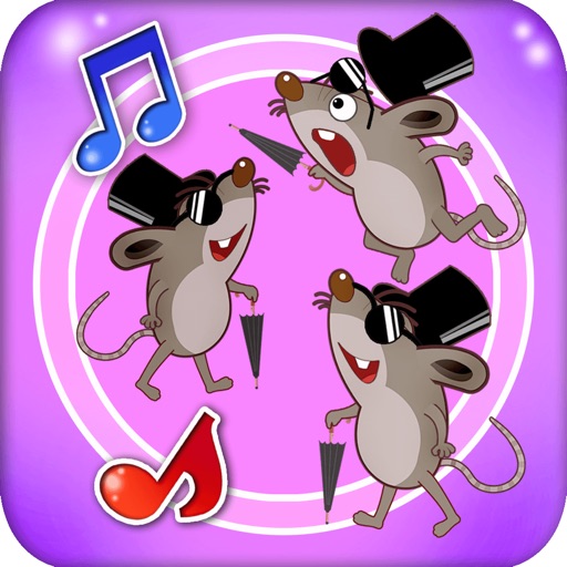 Three Blind Mice - cartoon animation song for kids icon