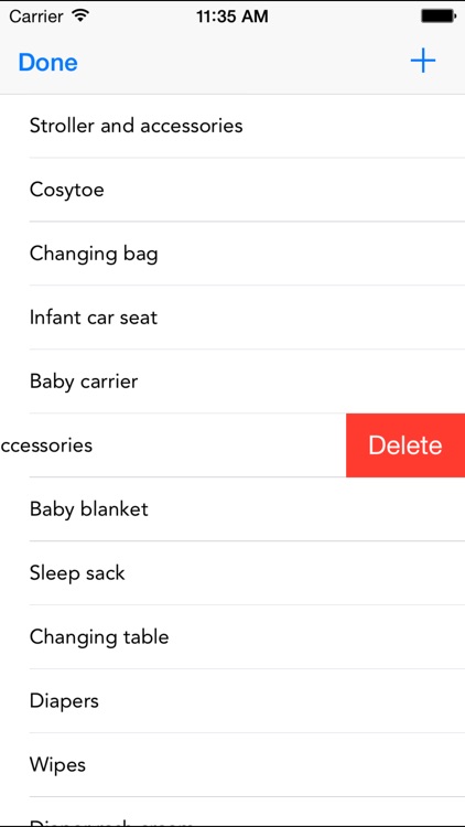 Baby List - checklist for newborn