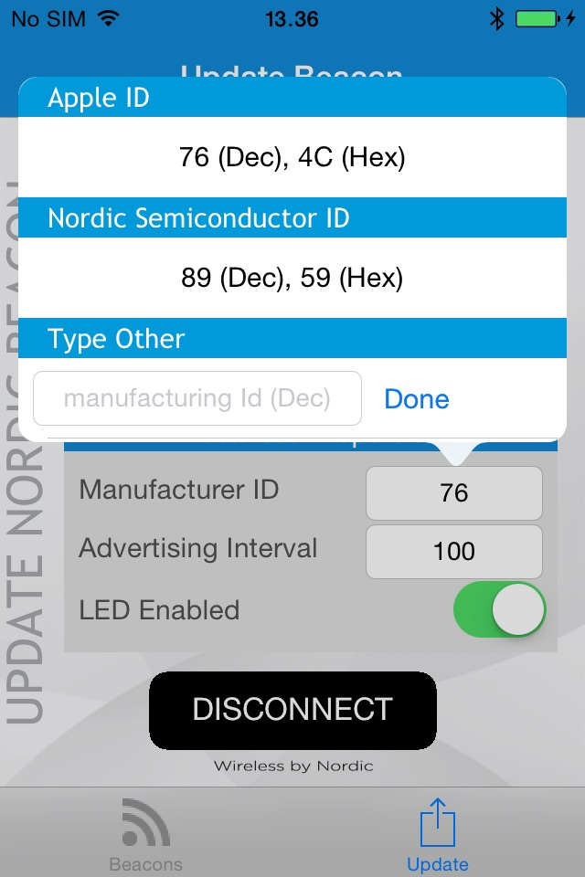 nRF Beacons screenshot 3