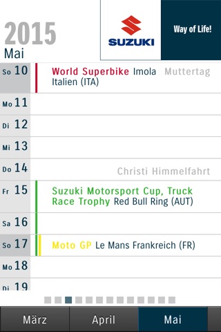 SUZUKI Rennkalender screenshot 2