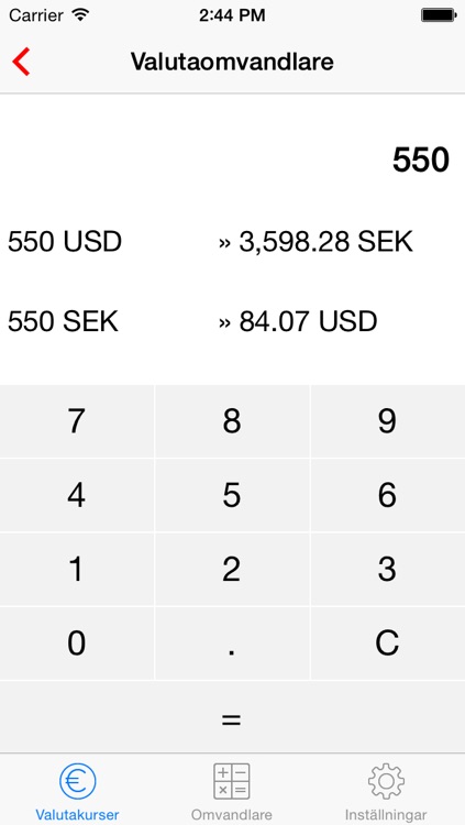 Exchange rates SEK