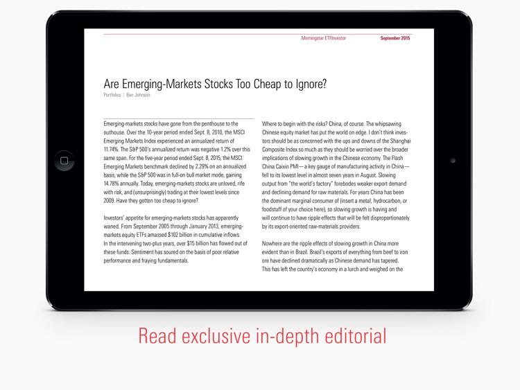 Morningstar ETFInvestor - ETF Investing, Research & Analysis. Asset Allocation & Income Portfolios. screenshot-3