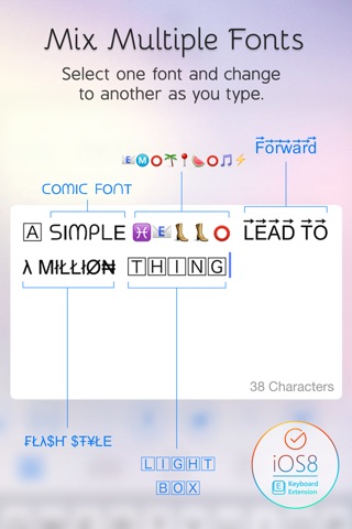 Cute Fonts Keyboard Extension - Type with Cool & Awesome Fonts Keyboard Changer for iOS 8 screenshot 4