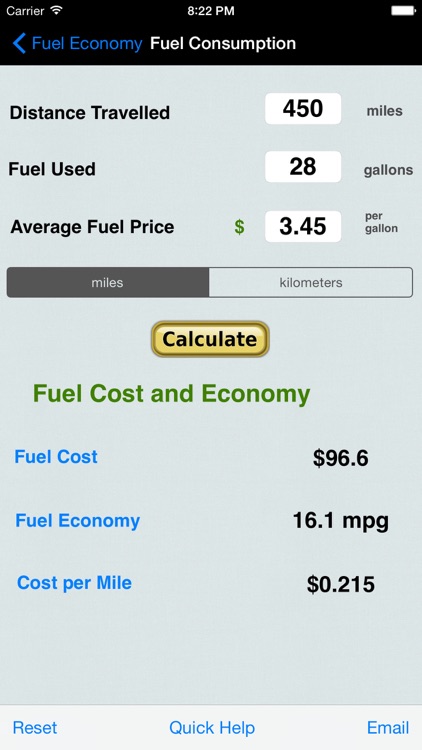 Fuel Calc : MPG, L100k, Car Economy Calculator screenshot-3