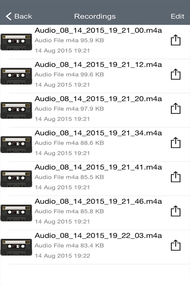 Voice Manager for Audio Recording, Playback, Trimming and Sharing screenshot 3
