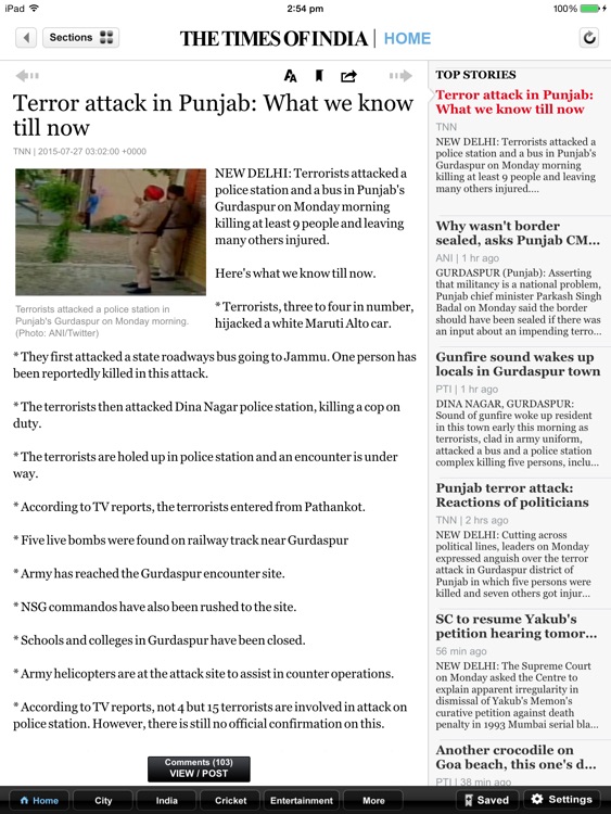 The Times of India for iPad