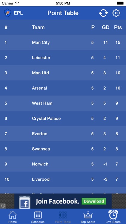 Great Live Score App - "Premier League 2015-16 version" screenshot-3
