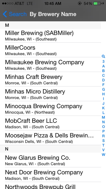 Wisconsin Brewery Beer Finder