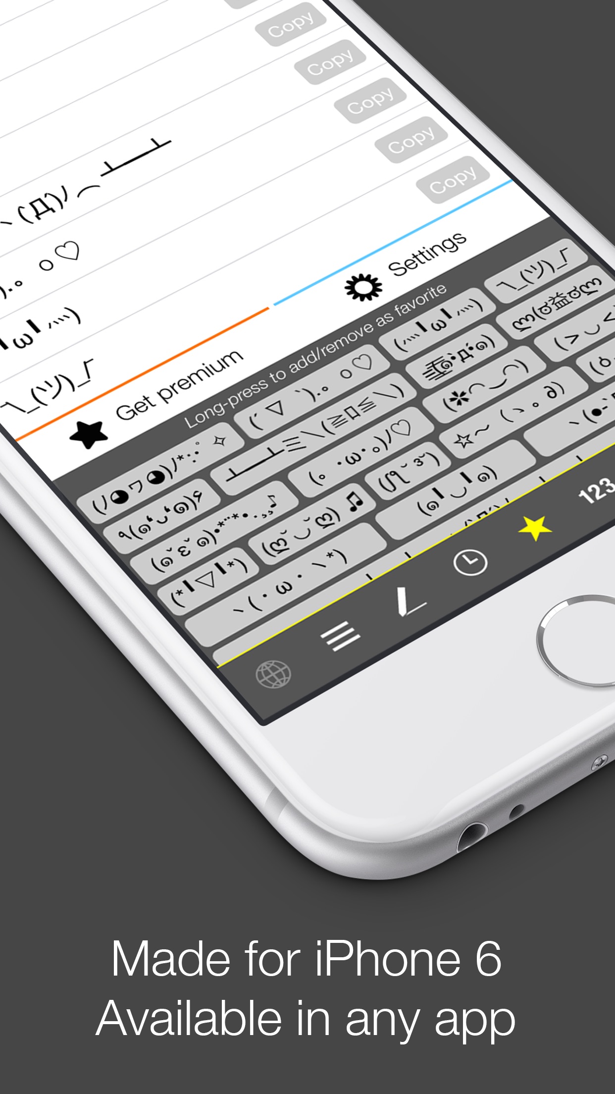 Screenshot do app Kaomoji-Keyboard