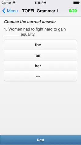 Game screenshot TOEFL® Grammar apk