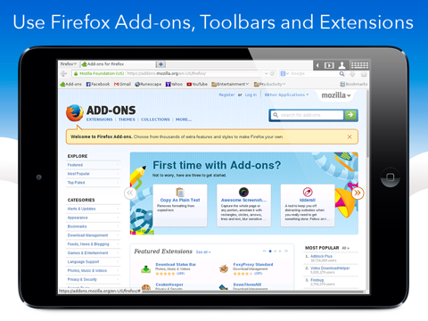 VirtualBrowser for Firefox + Flash Player, Java browser & Add-ons - iPad editionのおすすめ画像2