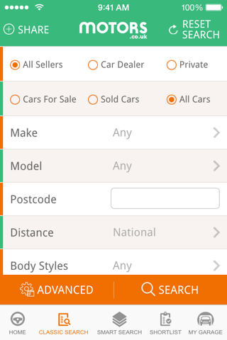 Motors.co.uk car search screenshot 2