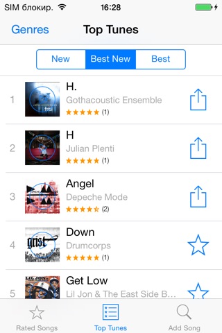 Top Tunes - Rate music app. Discover new songs and share it with friends! screenshot 2
