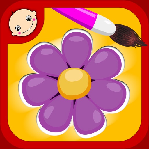 Flower Color Paradise - Learn Free Amazing HD Paint & Educational Activities for Toddlers, Pre School, Kindergarten & K-12 Kids Icon