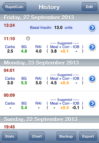 RapidCalc Diabetes Manager screenshot 2