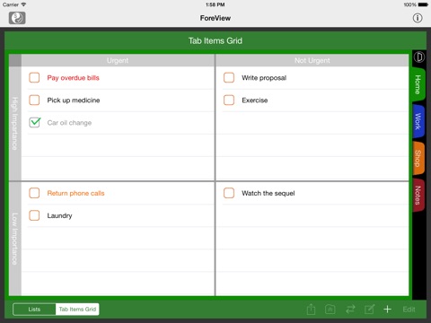 ForeView for iPad:To Do + Bills Tracker screenshot 2