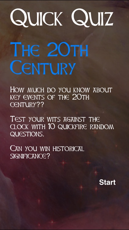 Quick Quiz - 20th Century Events