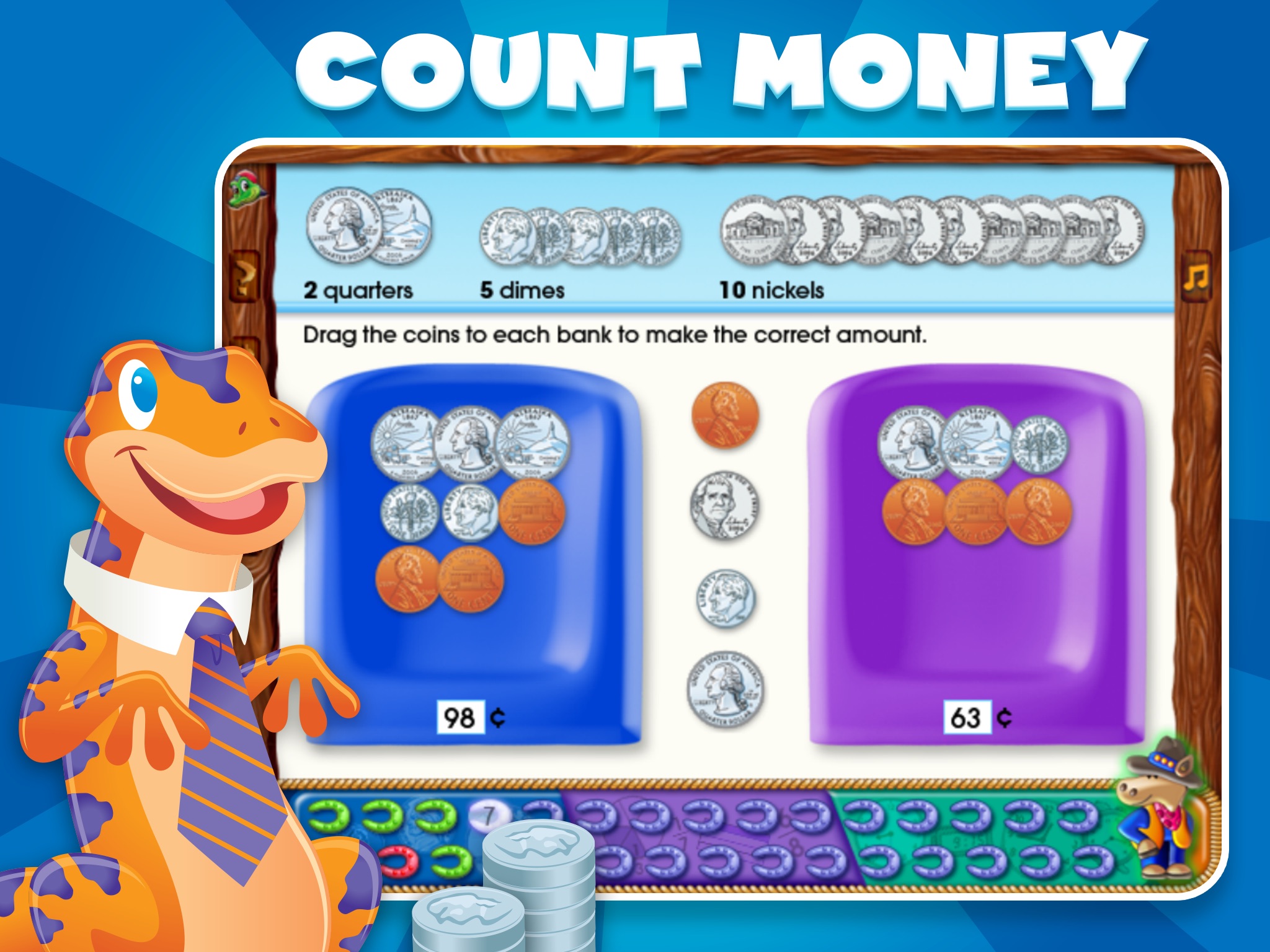 Time, Money & Fractions On-Track screenshot 2