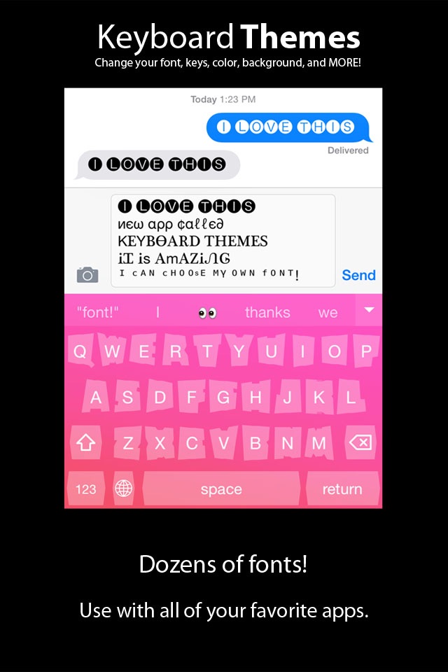 Keyboard Themes: Custom colors, cool fonts, and personalize new backgrounds for iPhone, iPad, iPod screenshot 3