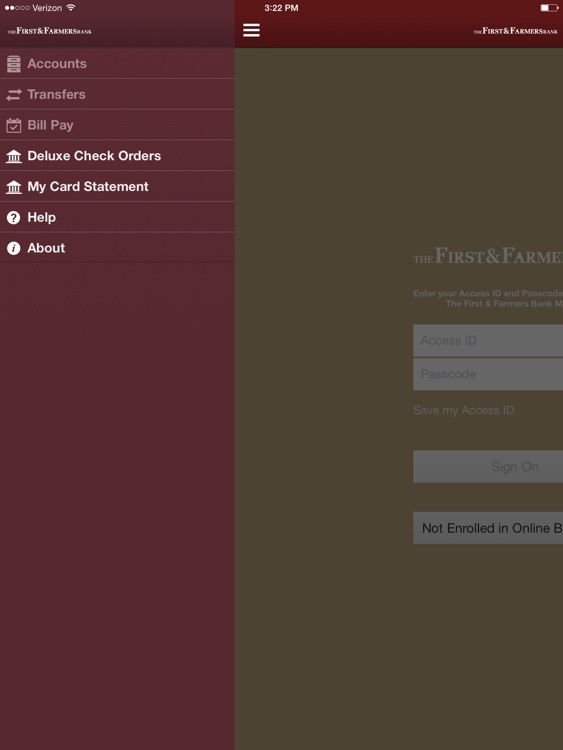 The First & Farmers Bank for iPad