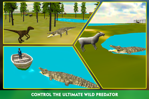 Crocodile Attack Simulator 3D – steer the wild alligator and hunt down farm animals screenshot 4