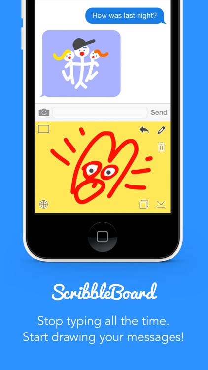 ScribbleBoard for iOS 8 - Keyboard to draw your messages