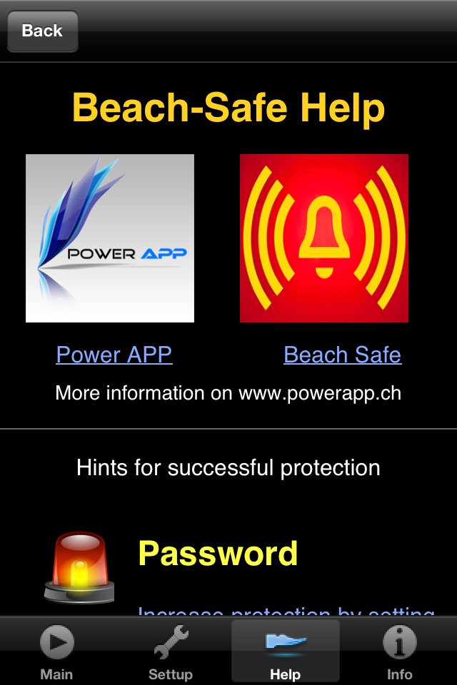 Beach Safe - Emergency Alert when Device is moved without authorization screenshot 2
