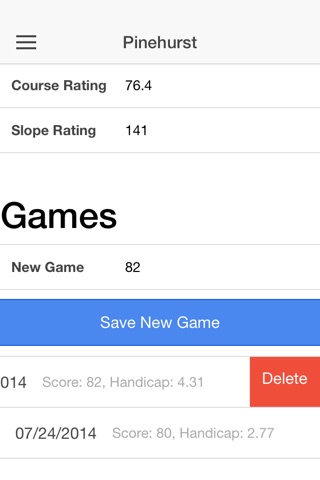 Golf Handicap Manager screenshot 2