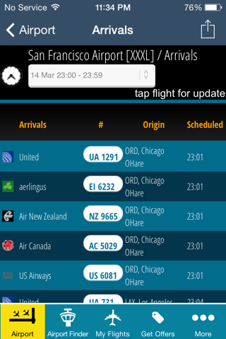 San Francisco Airport (SFO) Flight Tracker screenshot 3