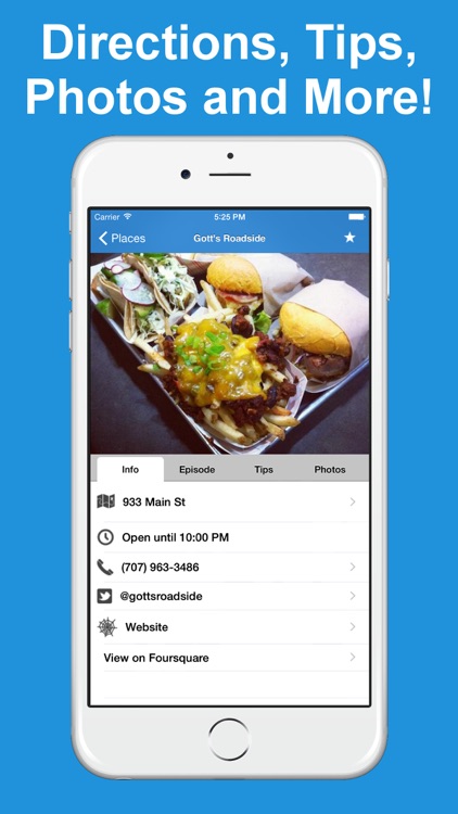 Fan App for Diners, Drive-Ins and Dives