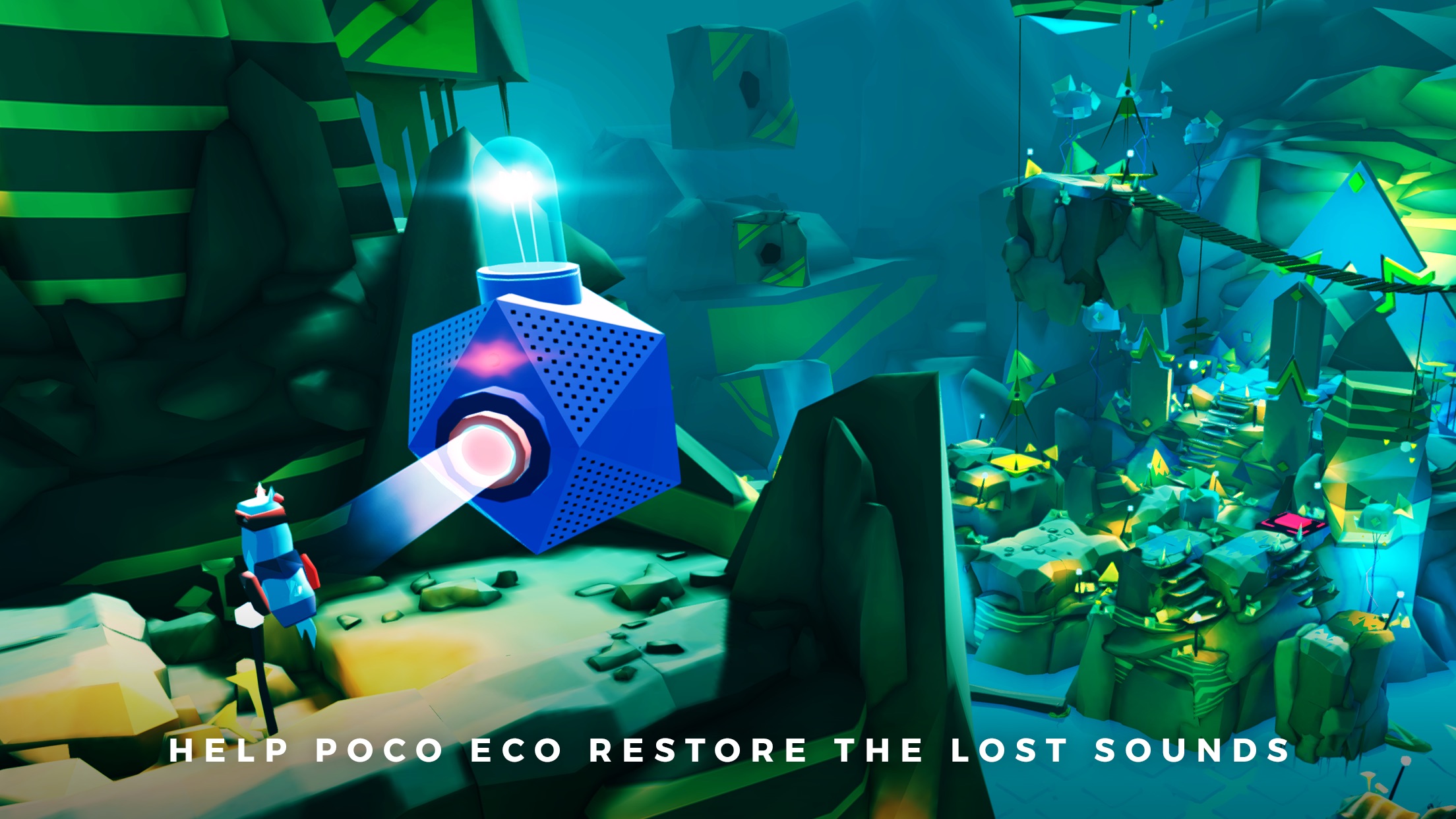Screenshot do app Adventures of Poco Eco - Lost Sounds: Experience Music and Animation Art in an Indie Game