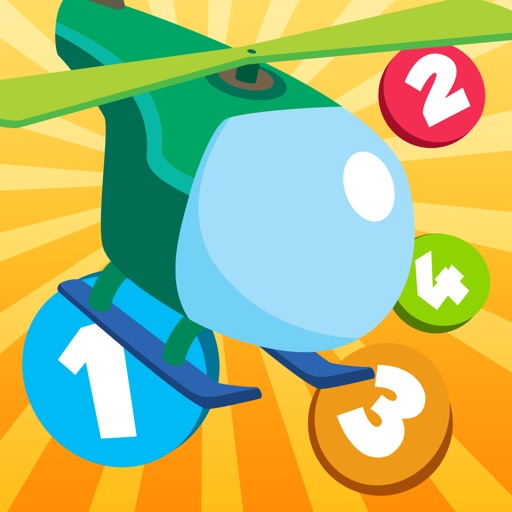 Active Counting Game for Children Learn to Count 1-10 with Flying Engines and Helicopters Icon