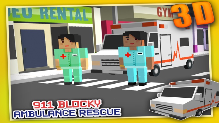 Blocky 911 Ambulance Rescue - Addictive & Funny Real Blocks Simulator Game