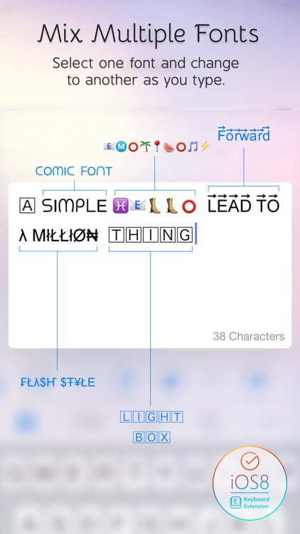 Cute Fonts Keyboard Extension - Type with Cool & Awesome Fonts Keyboard Changer for iOS 8 screenshot-3