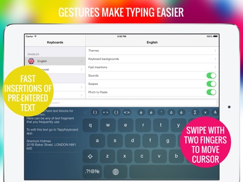 TapyType - custom keyboard with calculator, snippets, fast paste gesture, history and favourites keys screenshot 4