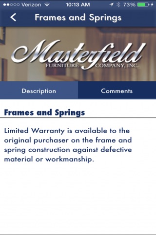 Masterfield Furniture Company screenshot 2