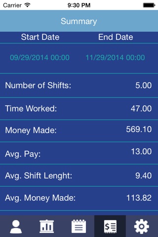 Working Hours - timesheet, overtime, breaktime & the billable paycheck tracker screenshot 2