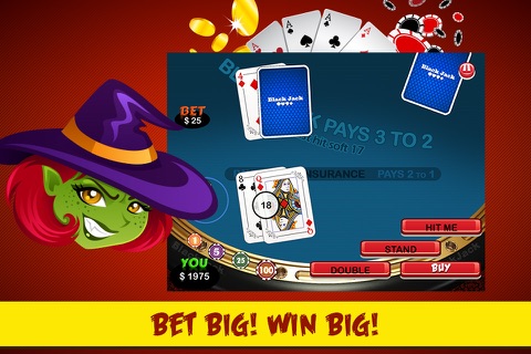 Halloween 21 Blackjack FREE - Card Game Hearts screenshot 3