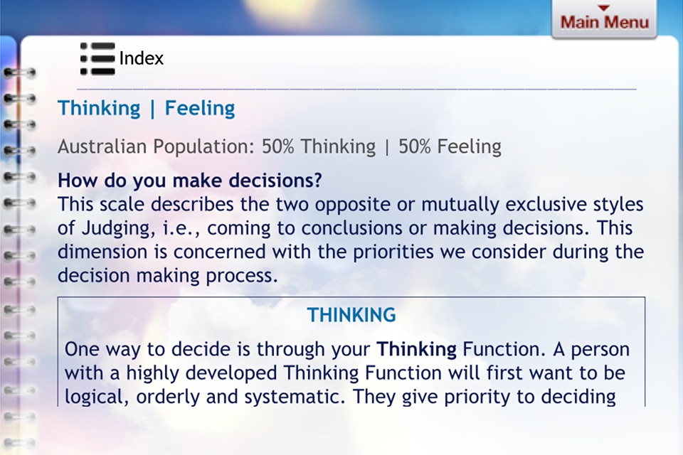 Jungian Type Questionnaire screenshot 4