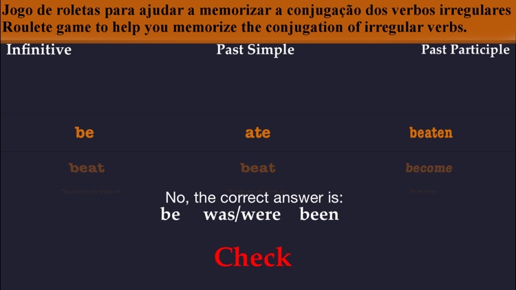 iRRegular Verbs - Português Inglês - English Portuguese Free