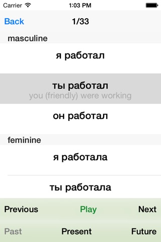 ARusLearn 8 - Russian verbs and personal pronouns screenshot 2