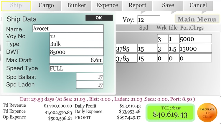 Voyage Estimation and Calculation