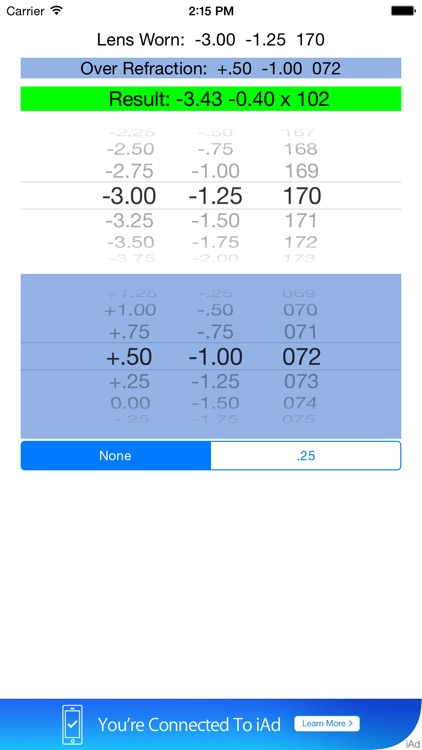 Crossed Cylinder Calculator