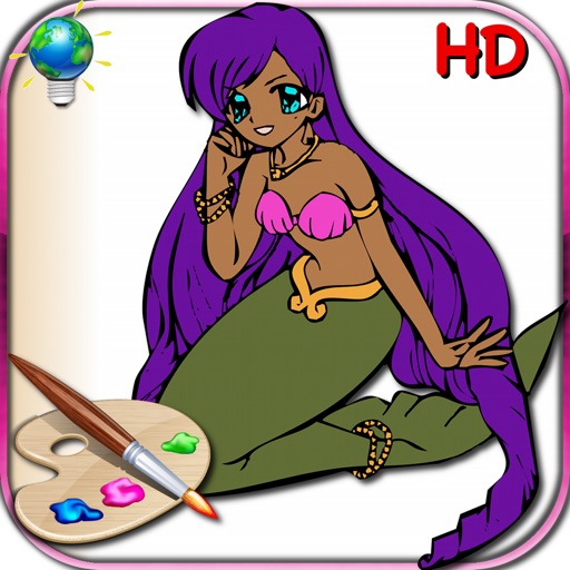 Coloring book for girls - Coloring pages with characters from Japanese cartoons (manga) - HD iOS App